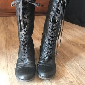 Rampage Jacey black lace-up boots